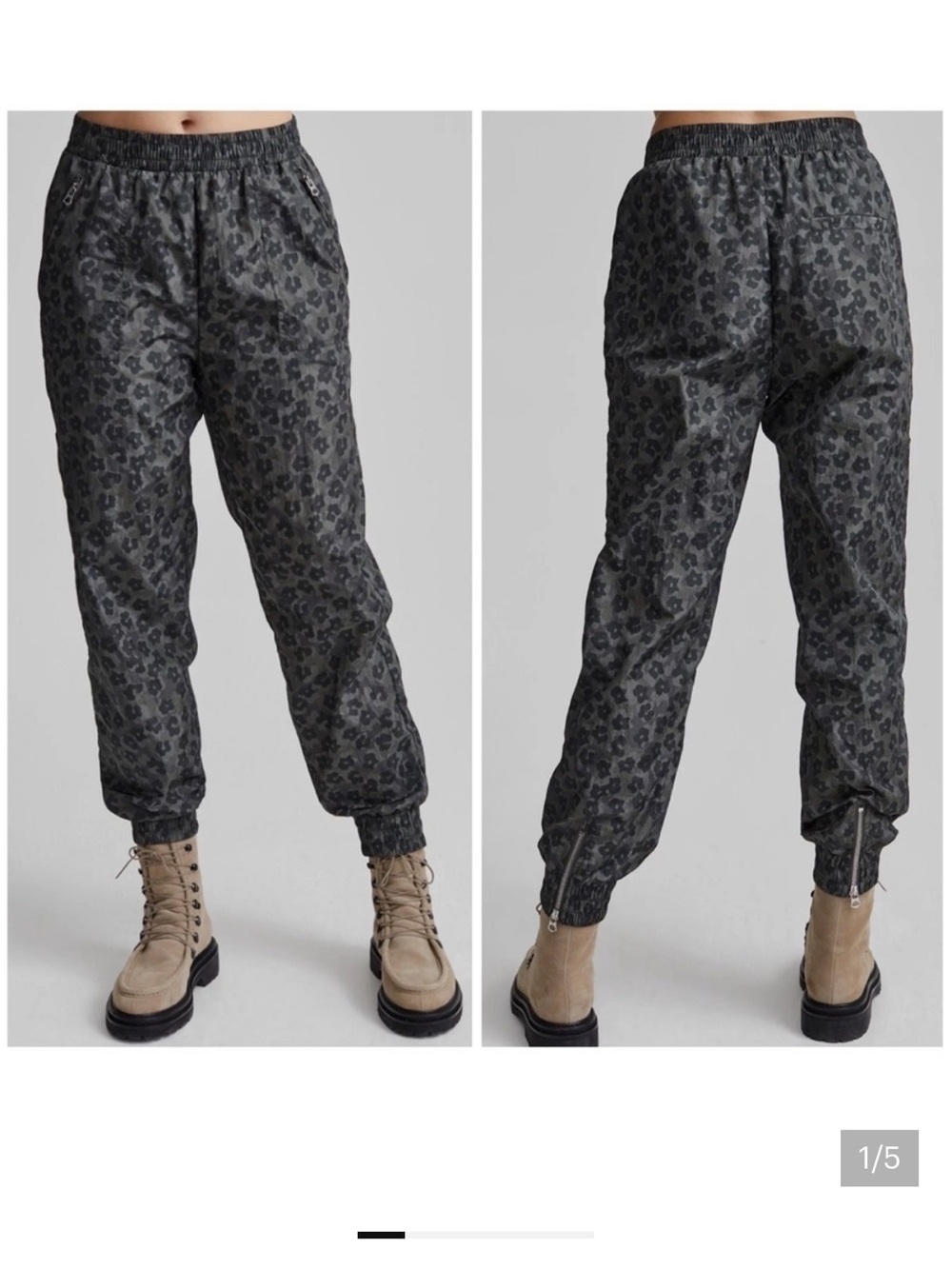 Varley Leopard-Print Jogger Pants - Charcoal